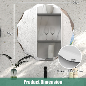 Wall Mount Bathroom Vanity Mirror - Silver by Costway