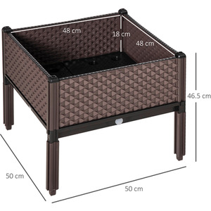Outsunny Set of 2 Garden Raised Bed - Brown by Outsunny