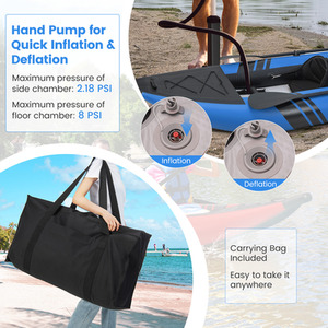 Inflatable Kayak Set - Blue by Costway