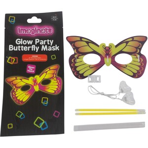 Glow Party Butterfly Mask - Yellow by Imaginate