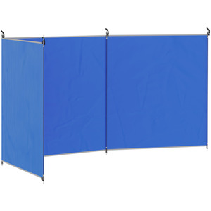 Outsunny Camping Windbreak, Foldable Portable Wind Blocker - Blue by Outsunny