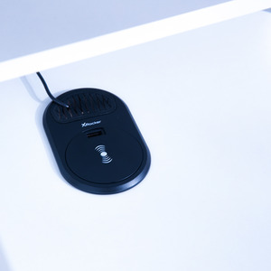 X Rocker Electra Gaming Desk with Wireless Charging and NEO Motion - WHITE by X Rocker