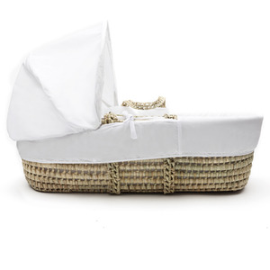 White Teddy Wash Day Moses Basket Bedding Set by Kinder Valley