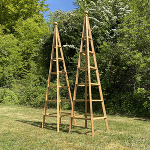 Tall Wooden Garden Obelisk - Brown / 2 by Selections