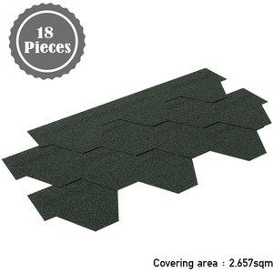 18Pcs Hexagonal Asphalt Roofing Shingles - Green by Livingandhome
