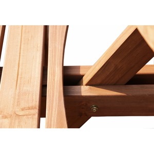 BIRCHTREE 8 Seater Wooden Picnic Table Round Pub Bench - Brown by BIRCHTREE