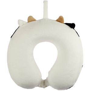 Relaxeazzz Memory Foam Plush Travel Pillow - Cow - White by Relaxeazzz