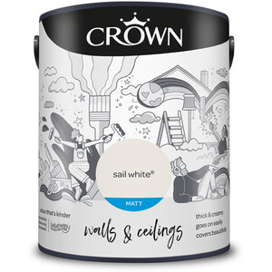 Crown Breatheasy Matt Emulsion Paint 5L - Sail White by Crown Paints