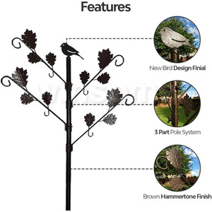 2m Wild Bird Feeding Station - Brown by Garden Mile