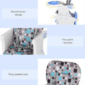2-in-1 Convertible Baby High Chair Booster Seat - Blue by HOMCOM