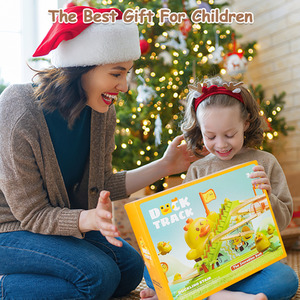 Ducks Electric Roller Coaster Chasing Race Track Toys Game Set - yellow