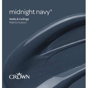 Crown Matt Emulsion - Midnight Navy / 2.5l by Crown Paints