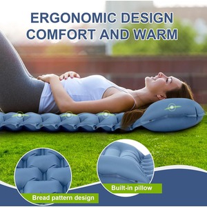 Inflatable Ultralight Camping Mat with Pillow