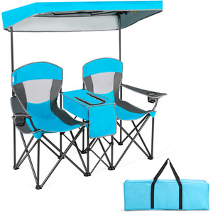 Double Sunshade Folding Chairs by Costway