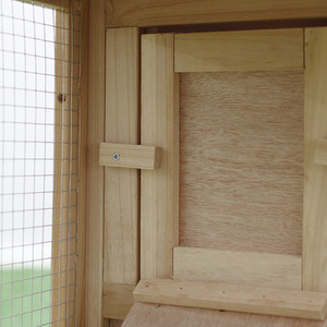 PawHut Deluxe Wooden Pet Hutch Small Animal House - Natural wood finish by PawHut