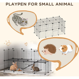 Metal Wire Pet Playpen - Black by PawHut