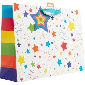 Starry XL Shopper Gift Bag - Rainbow