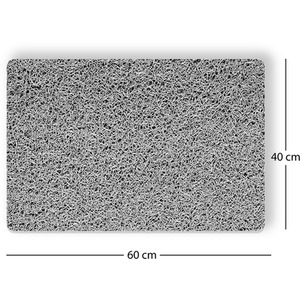 PVC Loofah Rectangular Shower and Bath Mat - Grey / 60cm x 40cm by Nicoman