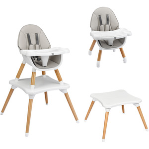 4-in-1 Convertible Baby High Chair - Grey by Costway