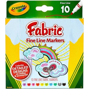 Crayola Fabric Marker Set Fine Line Markers - Multicolour by Crayola