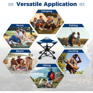 Swivel Hunting Chair Folding Camping Stool by Costway