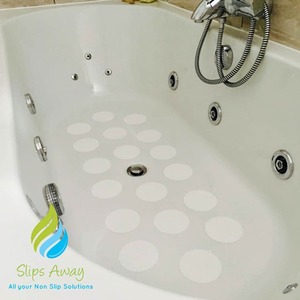 Non Slip Large Bath Stickers - White - White by Slips Away