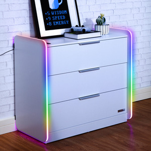 X Rocker Electra Chest of 3 Drawer Chest with App Controlled LED - WHITE by X Rocker