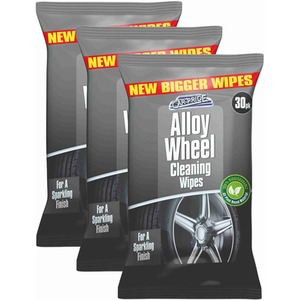 Alloy Wheel Cleaner Wipes Alloy Cleaning Wipe Dirt Dust Remover 30pk - White / 1 by Car-Pride