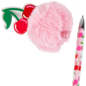 Fluffy Cherry Pen - Pink