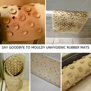 Non Slip Adhesive Bath Mat - Ultra Thin - Anti Skid Textured Vinyl 16