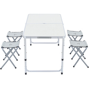 Portable Camping Table and 4 Stools Set - White by Kidkid