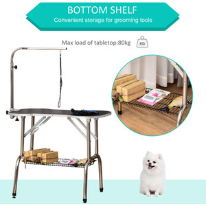Pet Foldable Grooming Table - Black by PawHut