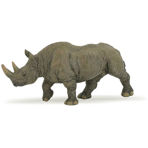 PAPO Wild Animal Kingdom Black Rhinoceros Toy Figure - Grey by PAPO