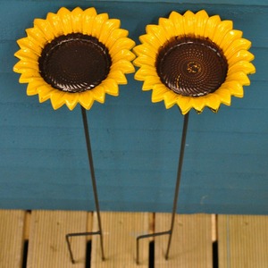 Cast Iron Wild Bird Sunflower Dish Bird Feeder - Yellow by Selections