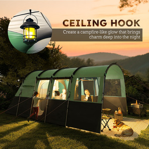 Outsunny 8-Person Camping Tent Tunnel Design with 4 Large Windows by Outsunny