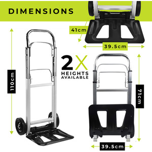 Folding Hand Truck Max Load 90Kg - Silver by WMR