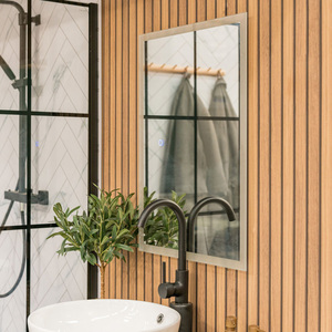 IP44 Bathroom Mirror Integrated LED Lights Touch Control and Demister Pad - Silver by ValueLights