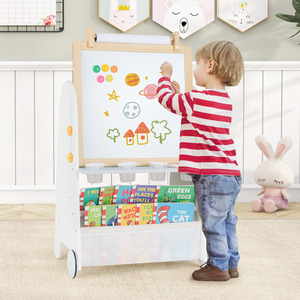 Toddler Easel with Stool - Grey by Costway