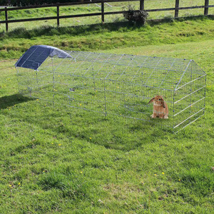 Metal Pet Run with Roof - Silver by Actiaspet