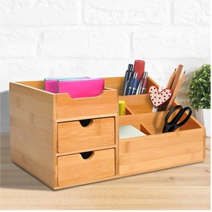 HOMCOM Bamboo Desktop Organiser - Natural by HOMCOM