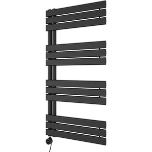Lola Open Electric Designer Towel Radiator - BLACK / 60cm by Agadon