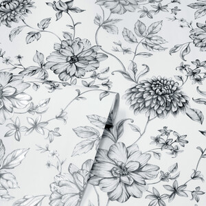 Fleur Mono Wallpaper - Monochrome by Arthouse