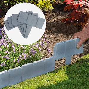 Pack of 20 - Stone Effect Lawn Edging 5M - Grey by Pukkr