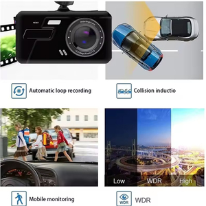 4 Inch Dual Dash Car HD Camera - Black