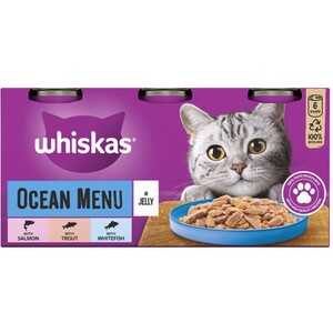 Whiskas 1+ Cat Food Tins in Jelly - Ocean Menu by Whiskas