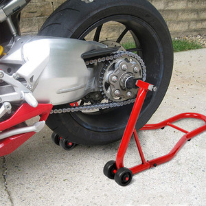 Steel Motorcycle Stand - Red by Costway