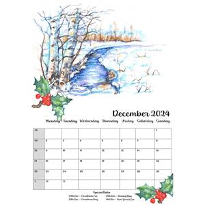 Countryside Landscapes in Watercolour 2024 Calendar by BebesArts