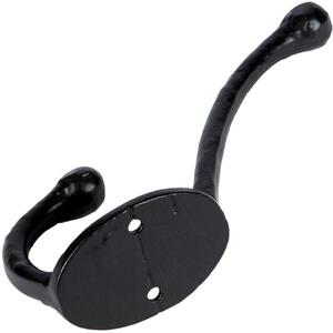 35x125mm Rounded Hat Coat Hook Black - Black by Hammer and Tongs