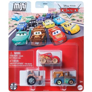 Pixar Cars Mini Racers Tractor, Muddy Lightning, Mater - Multicolour by Disney