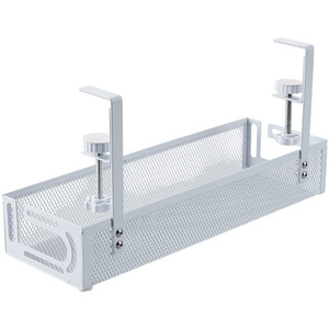 Under Desk Clamp-On Cable Management Tray - White by Livingandhome